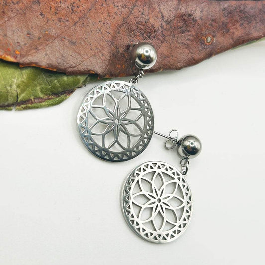 Pendientes Anila | Joyas de acero y plata | Inaianei.