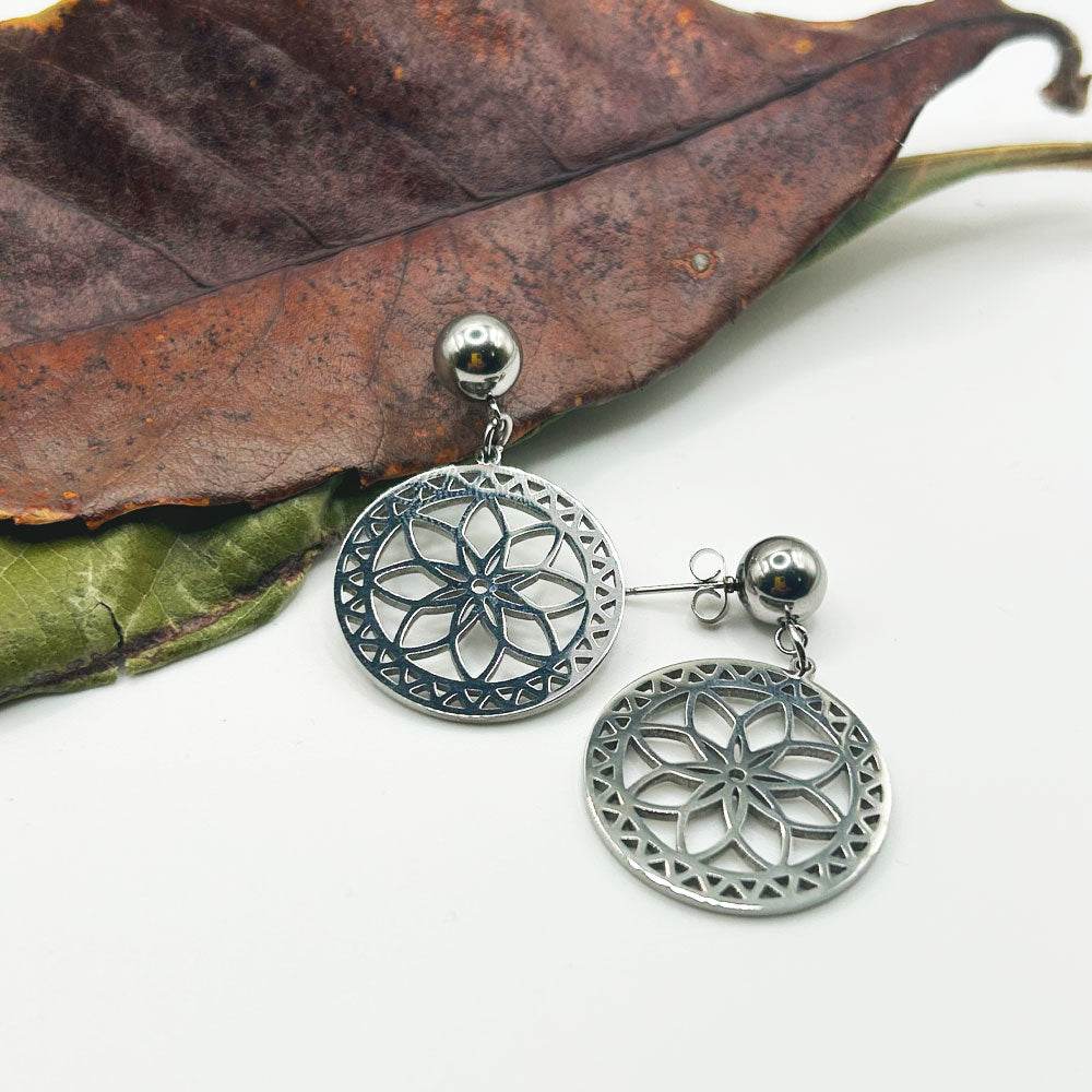 Pendientes Anila | Joyas de acero y plata | Inaianei.