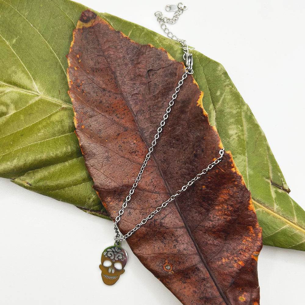 Tobillera Skull | Joyas de acero y plata | Inaianei.