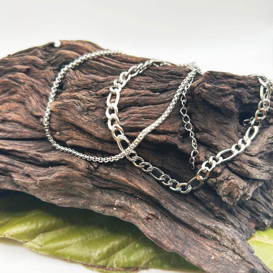 Tobillera Zyrah | Joyas de acero y plata | Inaianei.