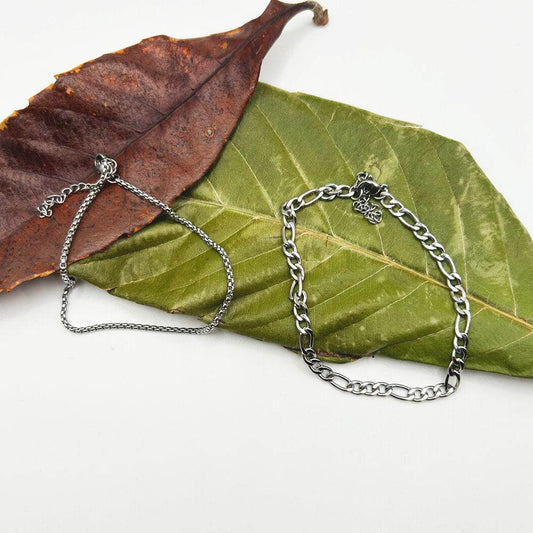 Tobillera Zyrah | Joyas de acero y plata | Inaianei.