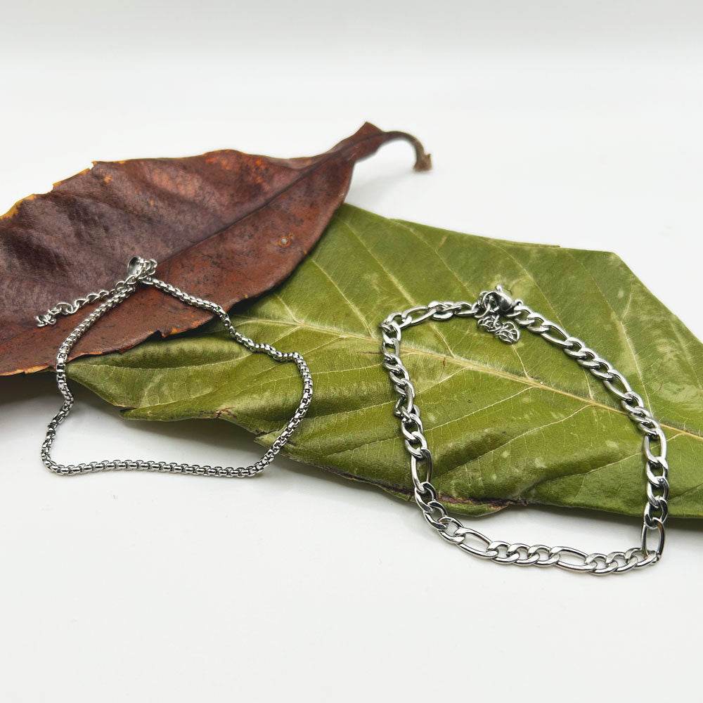 Tobillera Zyrah | Joyas de acero y plata | Inaianei.
